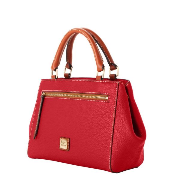 Dooney & Bourke Pebble Grain Small Zip Satchel - Red - Picture 2 of 4